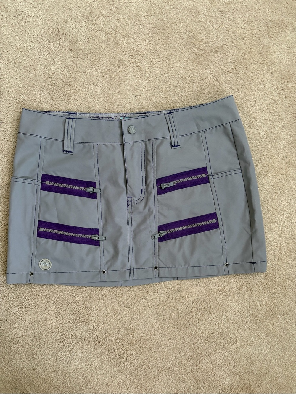 Macgirl Y2K Mini Skirt with Purple Zip Accents